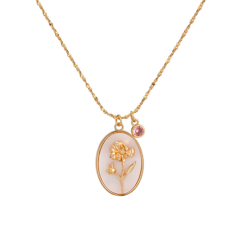 Födelsesten och Födelseblomma Halsband – Aurora