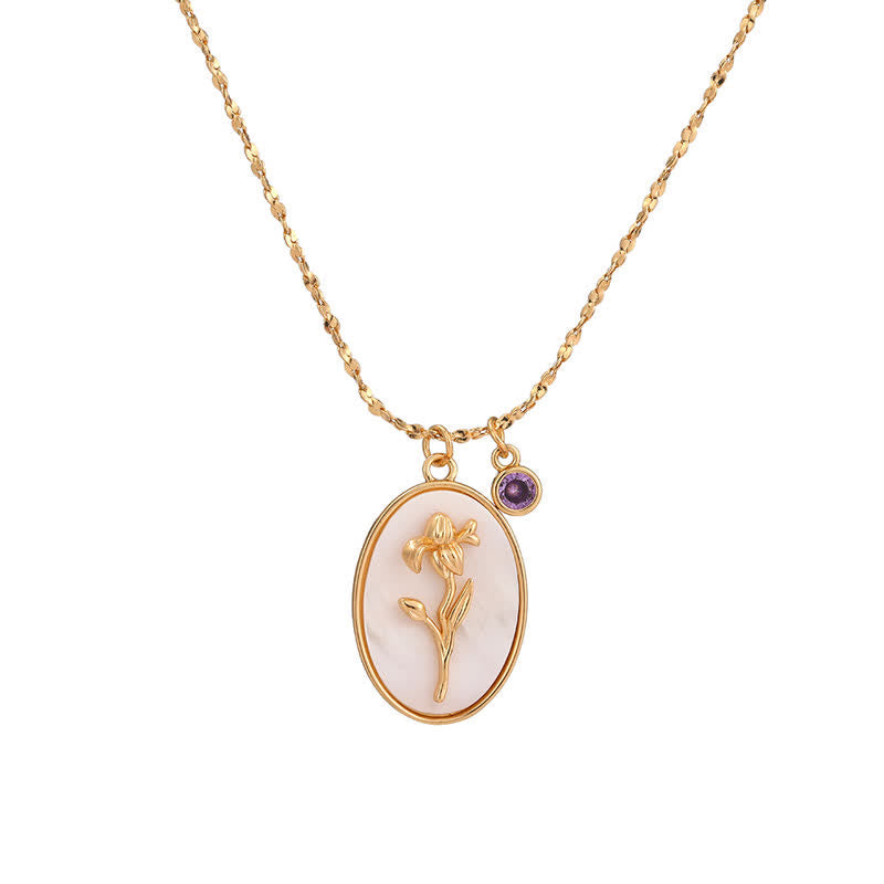 Födelsesten och Födelseblomma Halsband – Aurora
