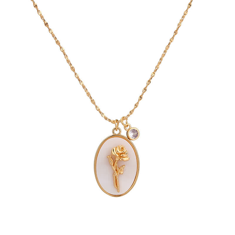 Födelsesten och Födelseblomma Halsband – Aurora