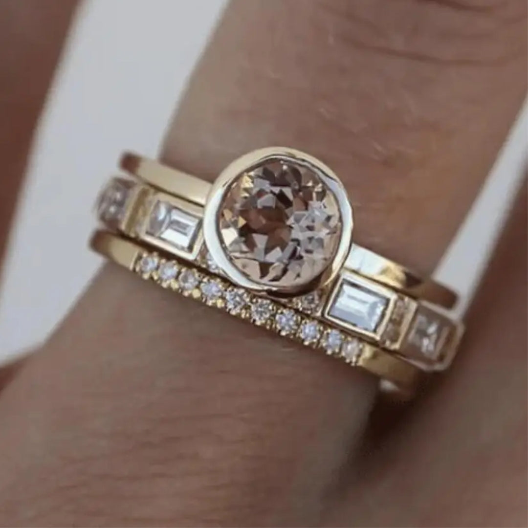 Vintage Guld Ring med Kristaller - Eliana