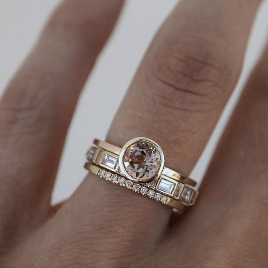 Vintage Guld Ring med Zirkon - Celine