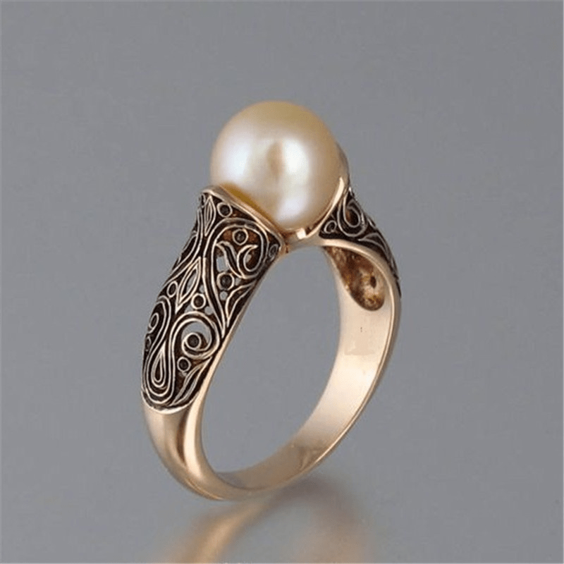 Vintage Guld Ring med Pärla - Aurelia