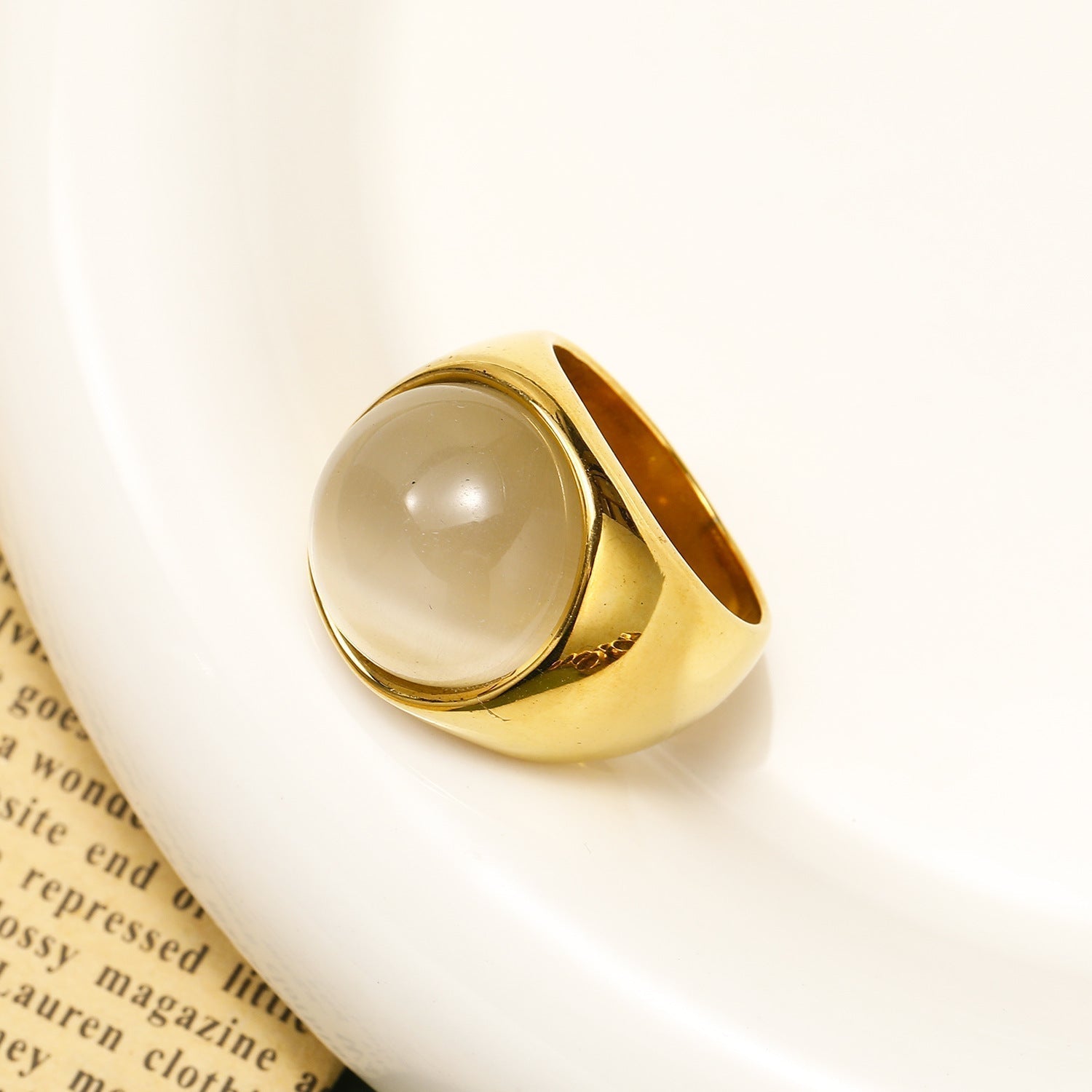 Stor Kattöga Ädelsten Ring – Liora