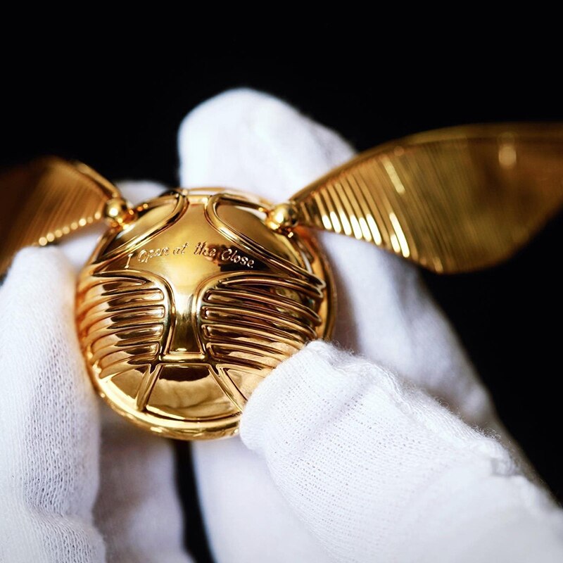 Gyllene Snitch | 18k Guldpläterad Skatt Ring Box Rörlig Lyx Smycke