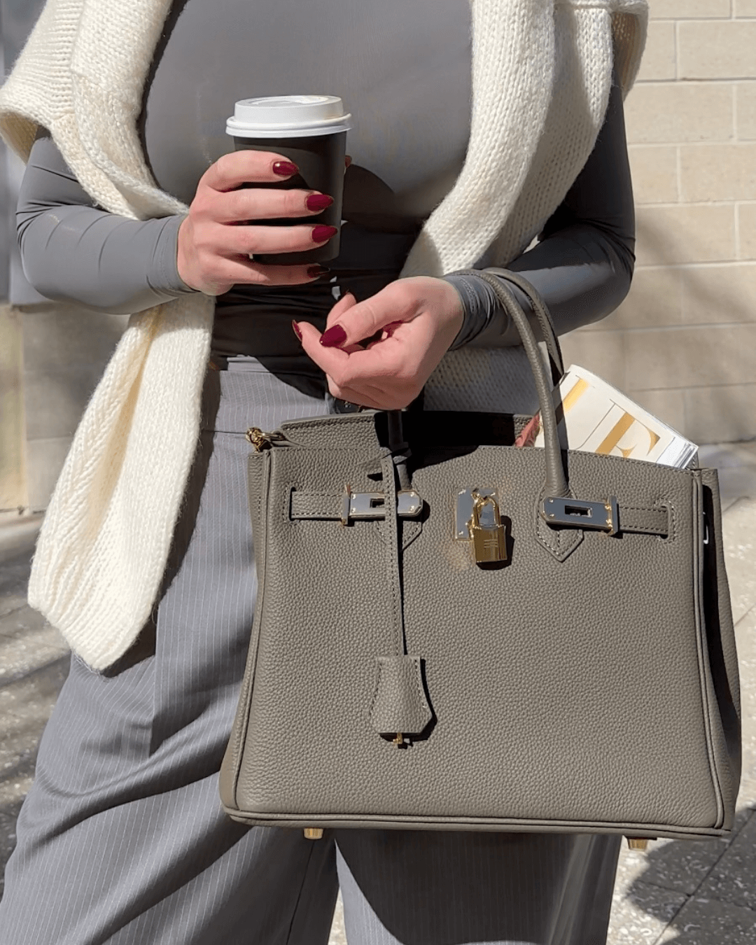 Höststylish läderhandväska – Liana