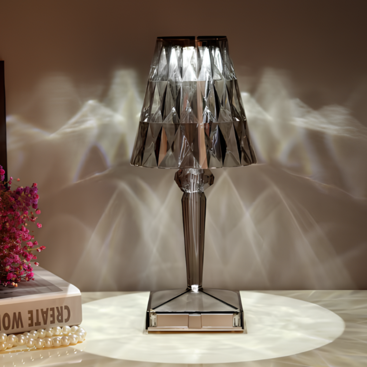 Kristallbordslampa med Touch Control - LumeCrystal