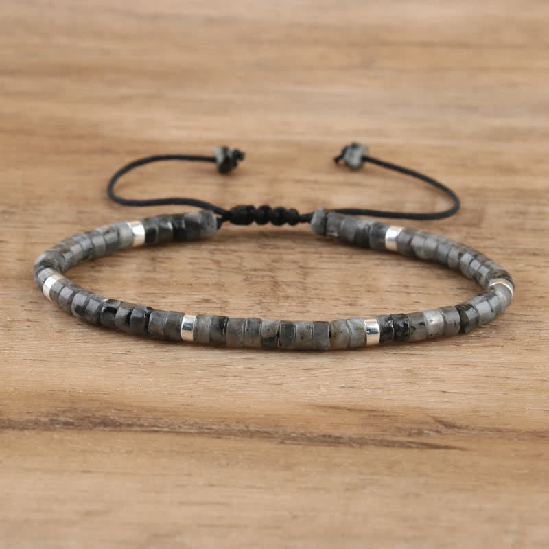 Flätad Armband med 2.4 mm Naturstenpärlor – Seraphina