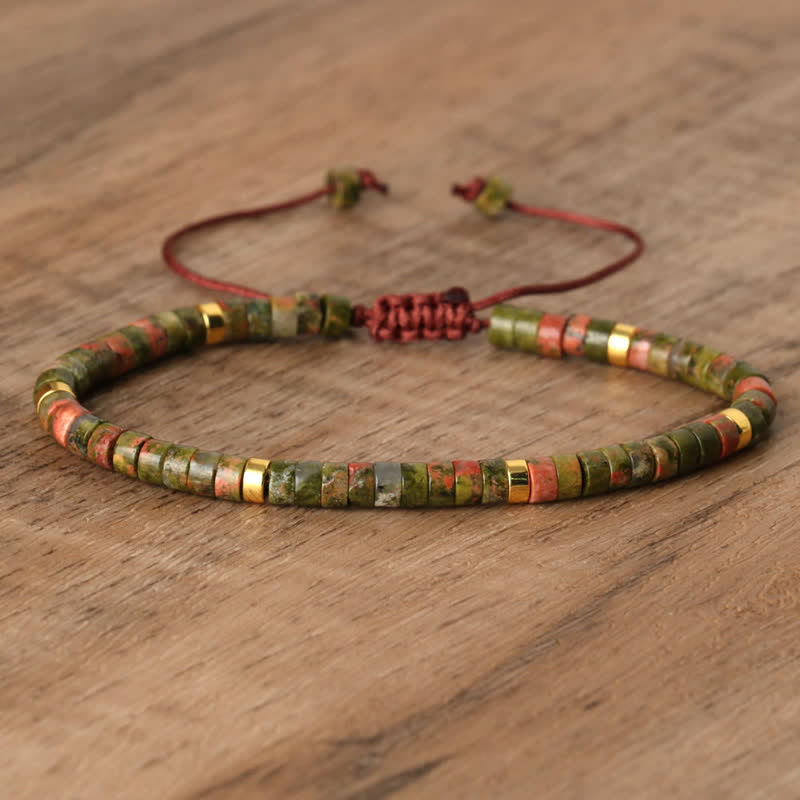 Flätad Armband med 2.4 mm Naturstenpärlor – Seraphina