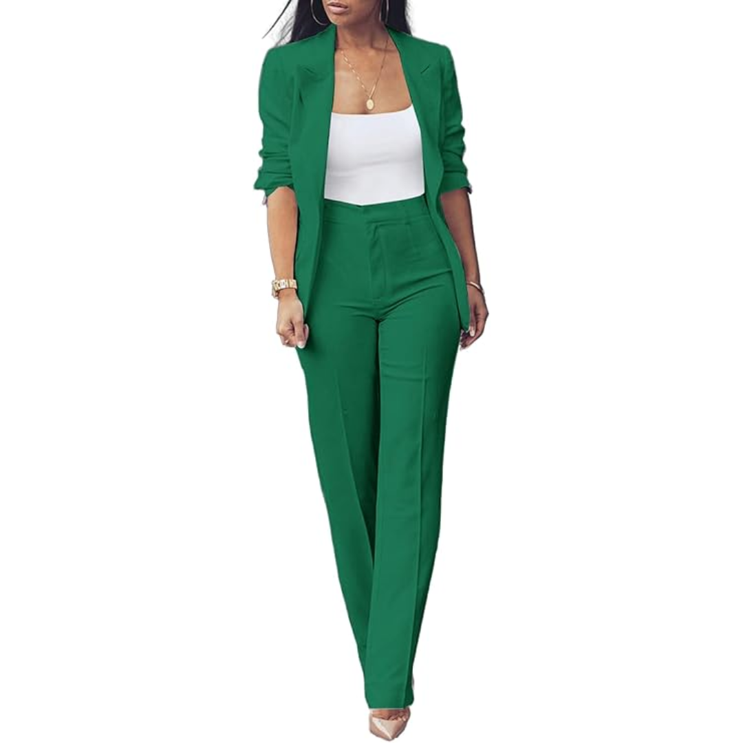 Trendy Dam Blazer Set - Quina