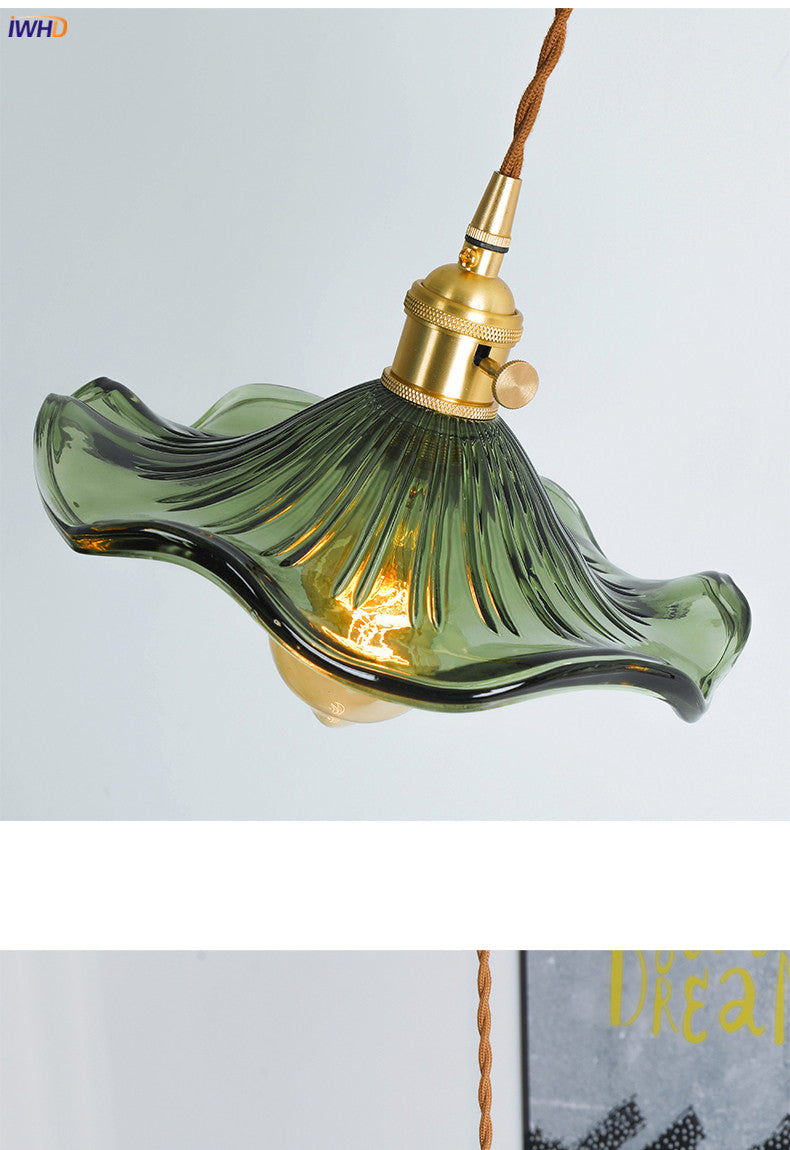 Nordisk Design LED Hänglampa | Färgglad Glas- och Kopparbelysning för Sovrum, Vardagsrum & Barer