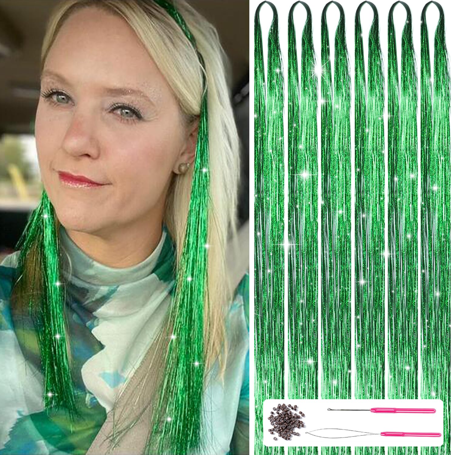 Glittrande Hår Tinsel Kit – Glittersträngar!