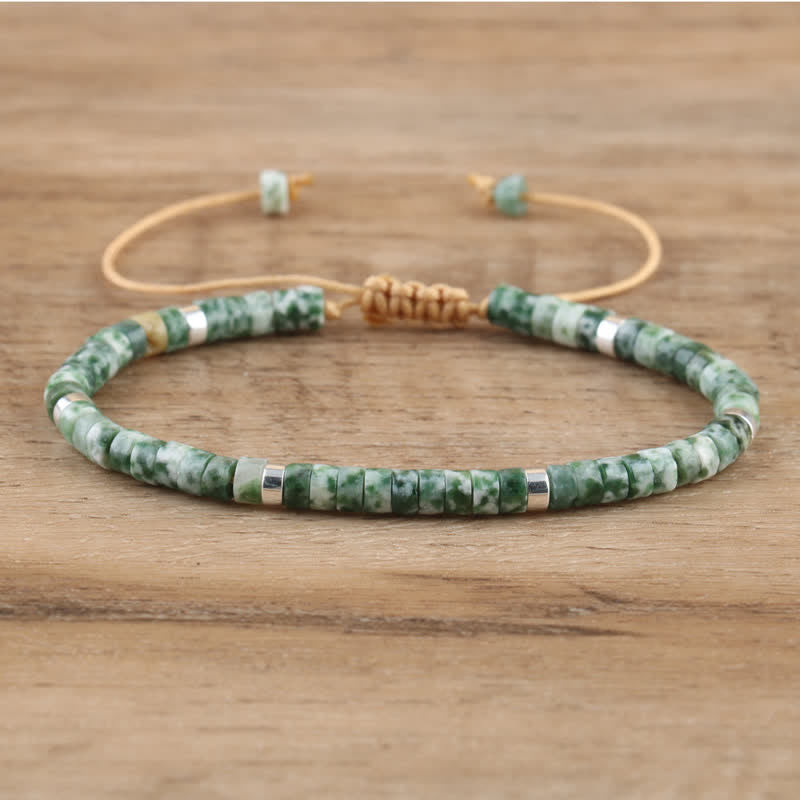 Flätad Armband med 2.4 mm Naturstenpärlor – Seraphina