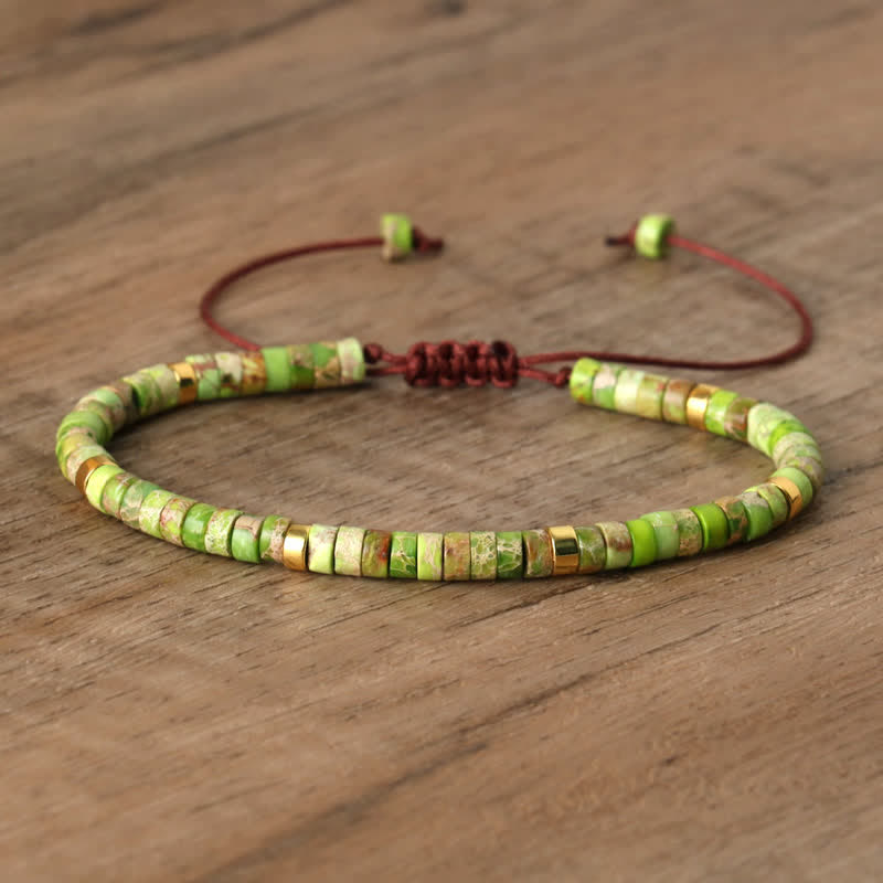 Flätad Armband med 2.4 mm Naturstenpärlor – Seraphina
