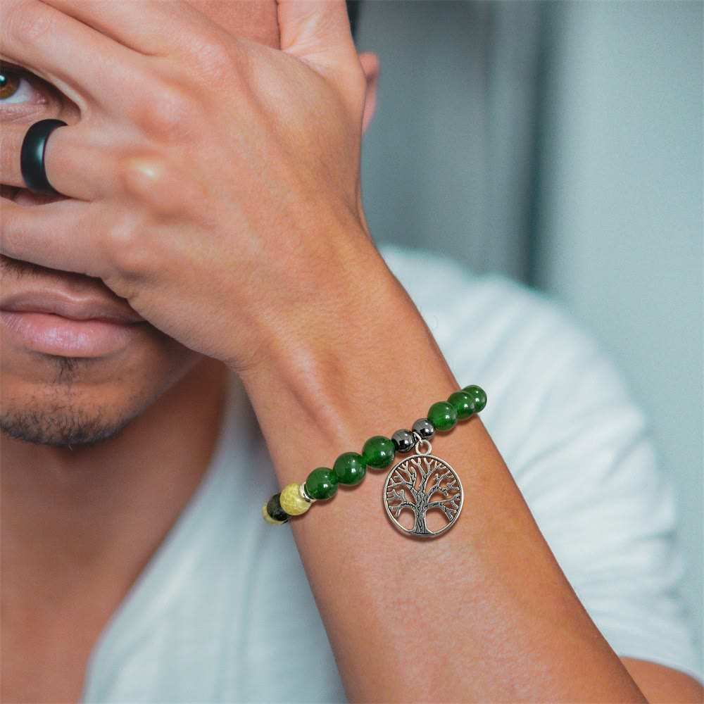 Naturlig Kristall Livets Träd Armband – Mila