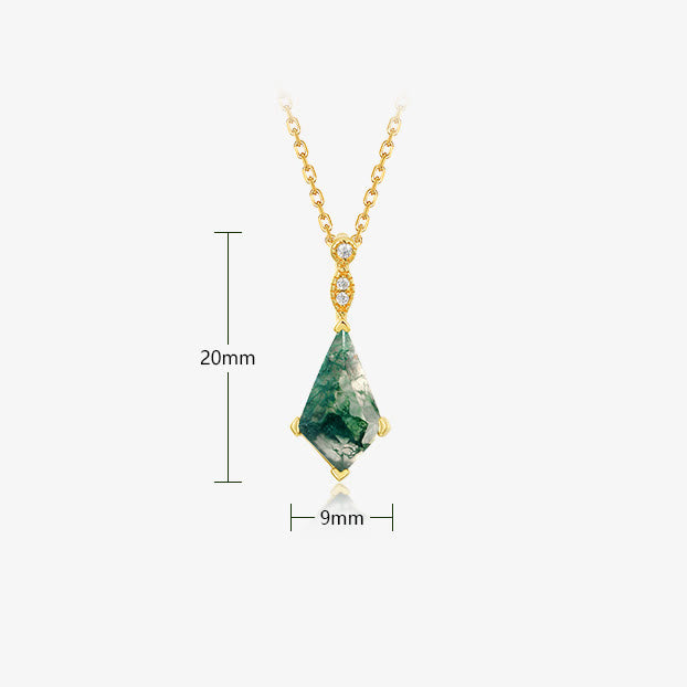 Moss Agat och Vit Zirkon Smyckeset – Lana