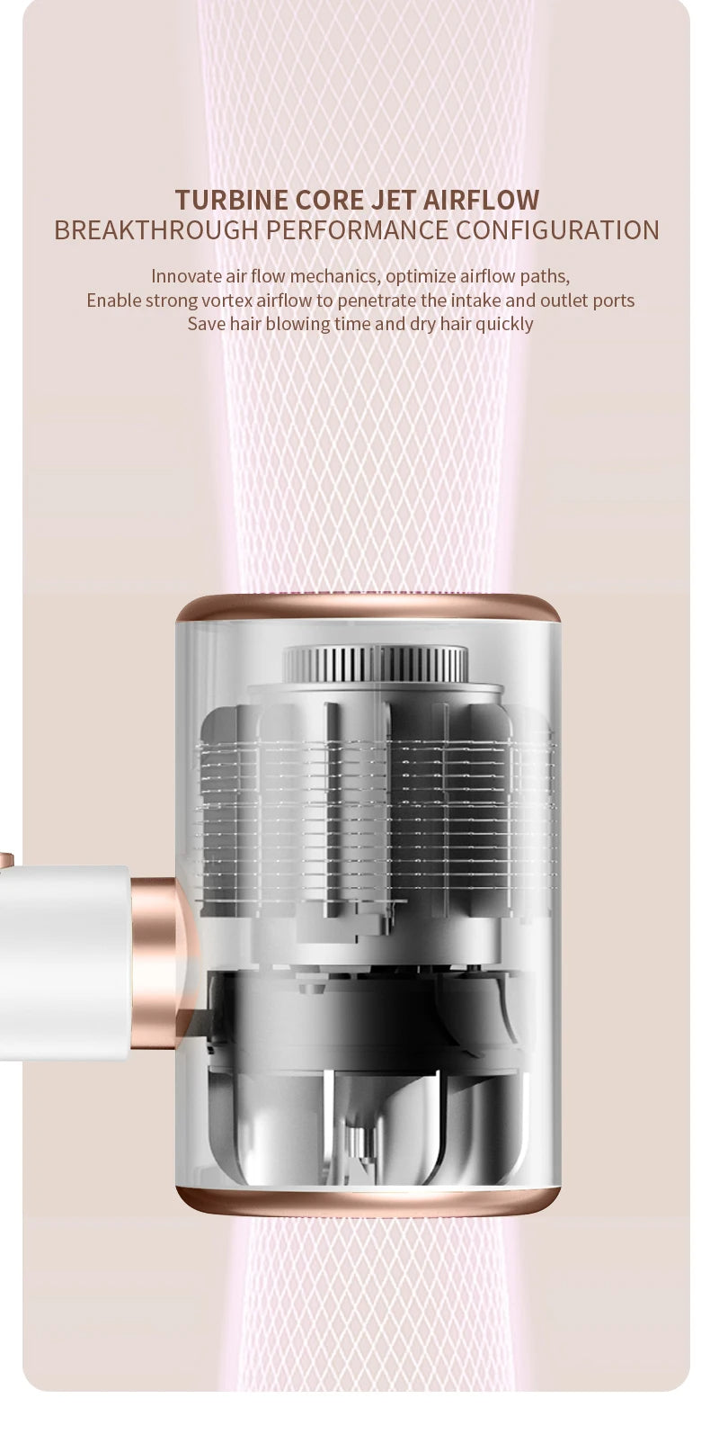 Professionell Hårtork 2400W med Kall och Varm Luft - Negativa Ioner - Kraftfull Hårtork för Salongresultat