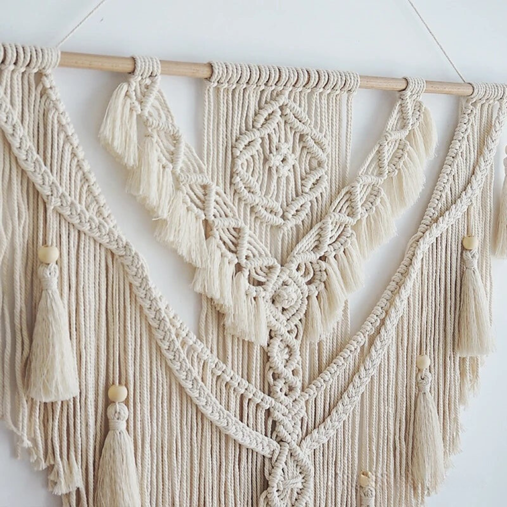 Skandinavisk Boho Makramé Väggprydnad | Handgjord