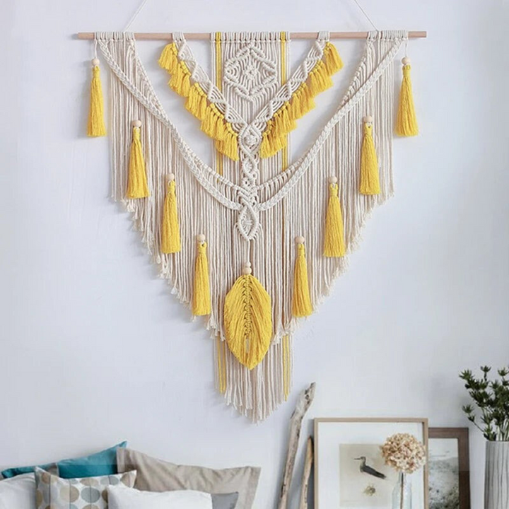 Skandinavisk Boho Makramé Väggprydnad | Handgjord