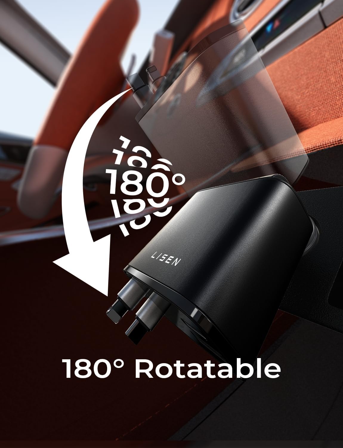 Fällbar Bil Laddare 69W USB C