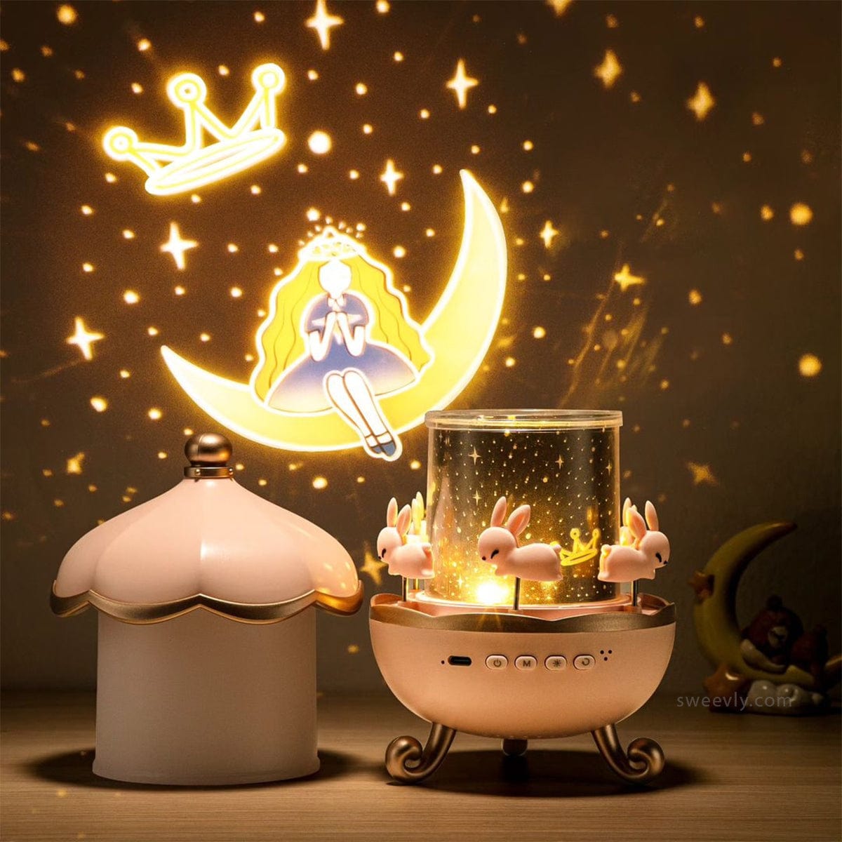 Hello Kitty Stjärnhimmel Projektorlampa | Musiklåda Nattlampa