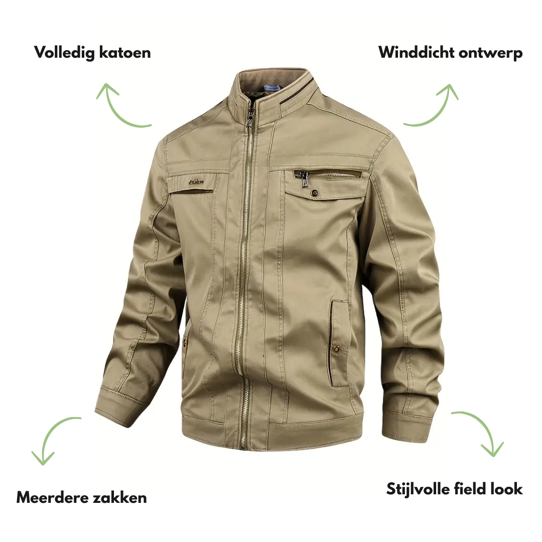 Herren Katoenen Höstjacka – Vindavvisande & Casual – Utomhus