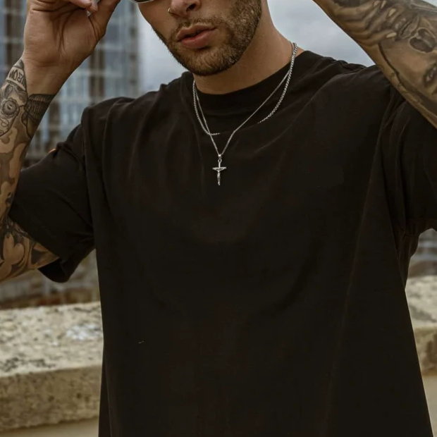 Herrhalsband med kors - Salvator