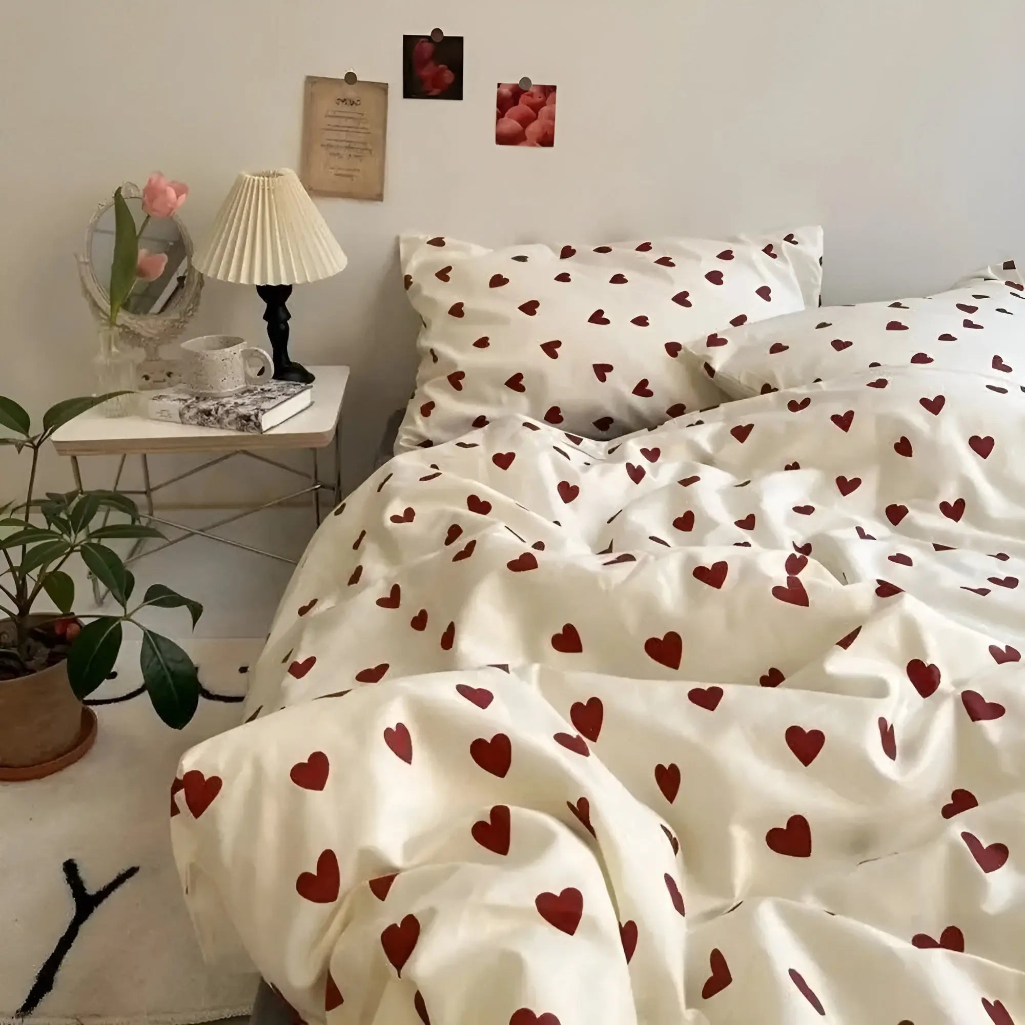 Sängkläder Set med Hjärtmotiv – LoveLuxe