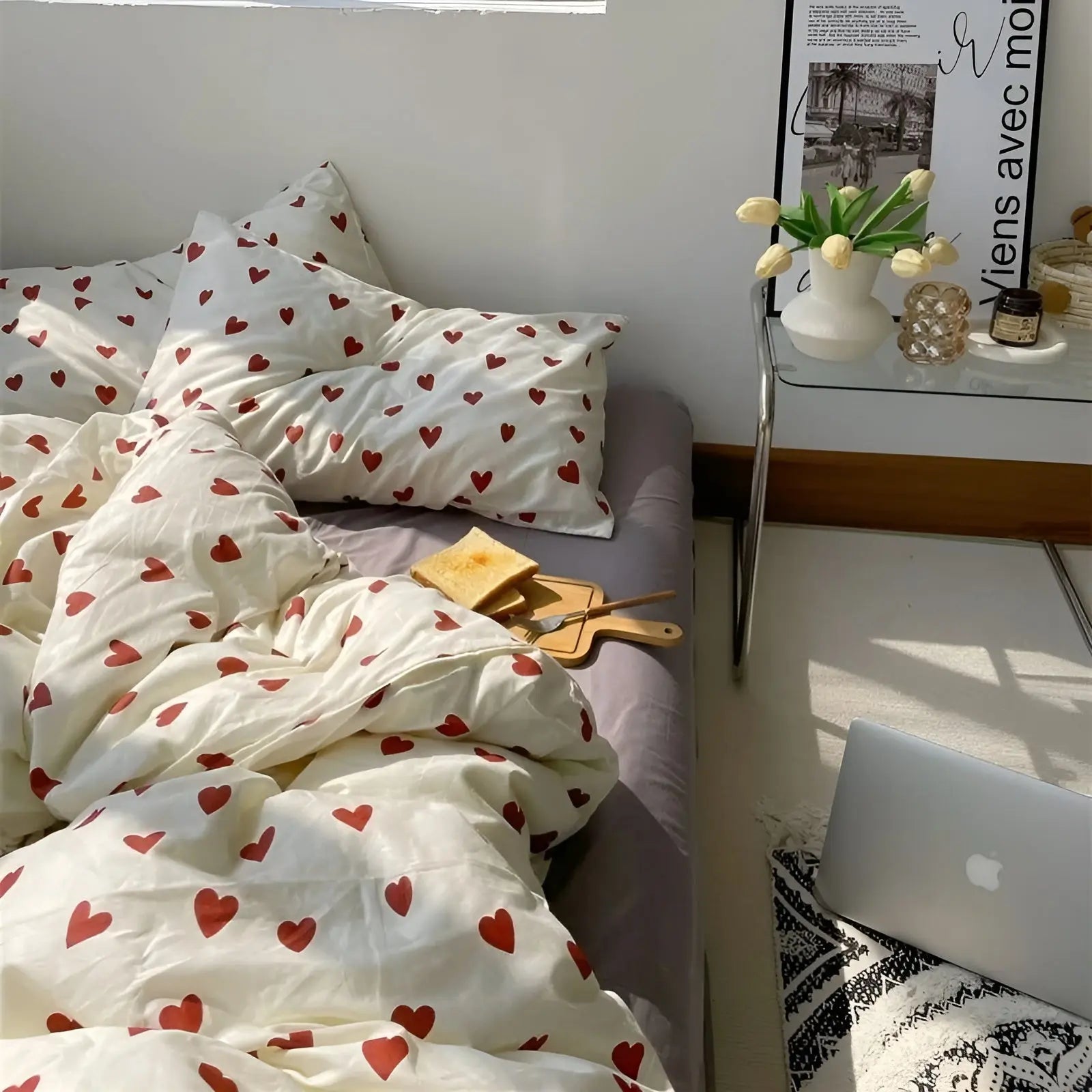 Sängkläder Set med Hjärtmotiv – LoveLuxe