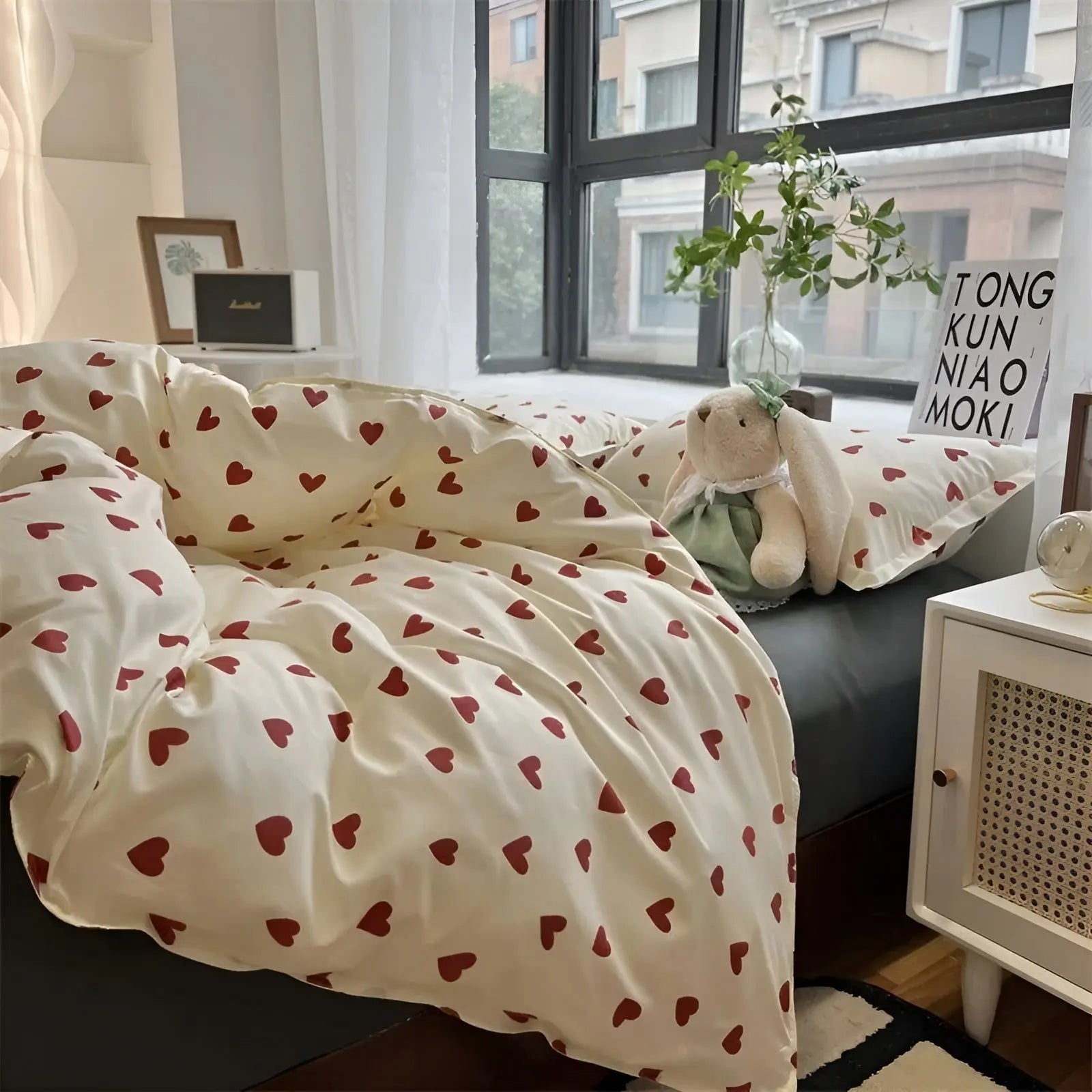 Sängkläder Set med Hjärtmotiv – LoveLuxe