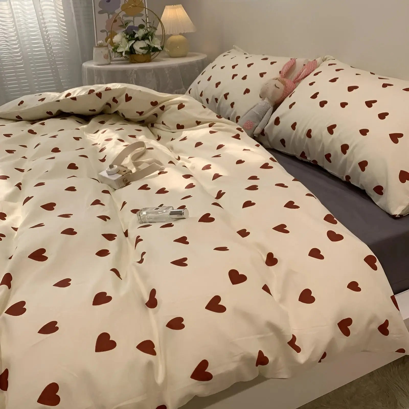 Sängkläder Set med Hjärtmotiv – LoveLuxe