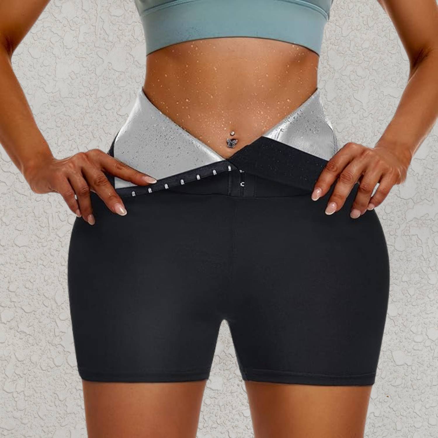 Högmidjade Sauna Sweat Pants med Midjetränare - SweatSculpt