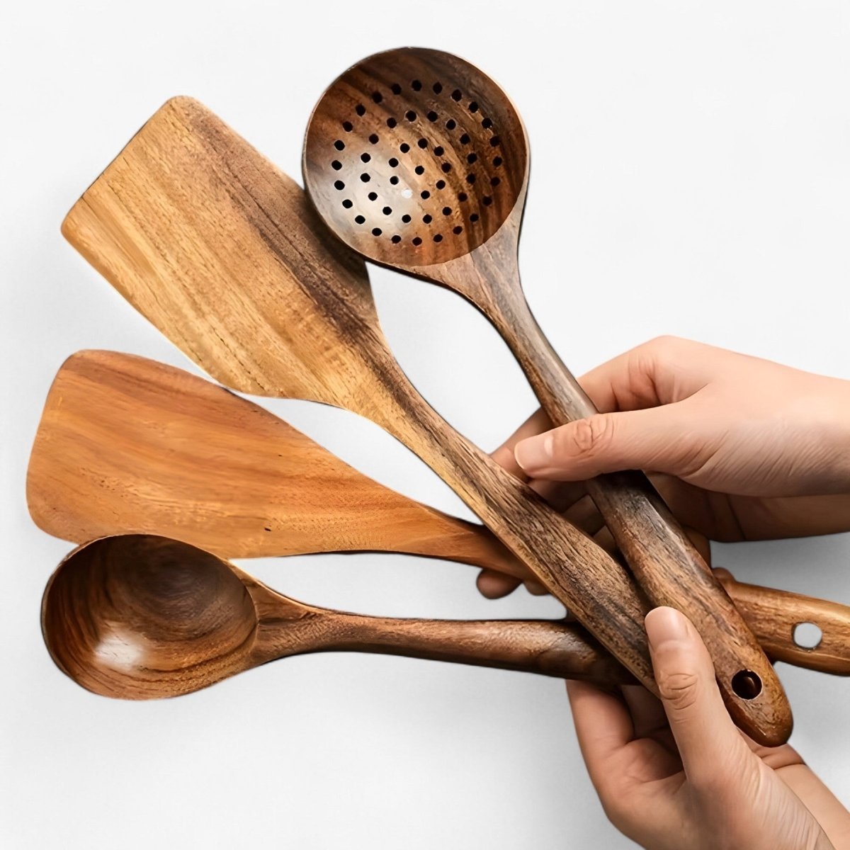 11-delars värmetåligt träredskapsset – WoodChef