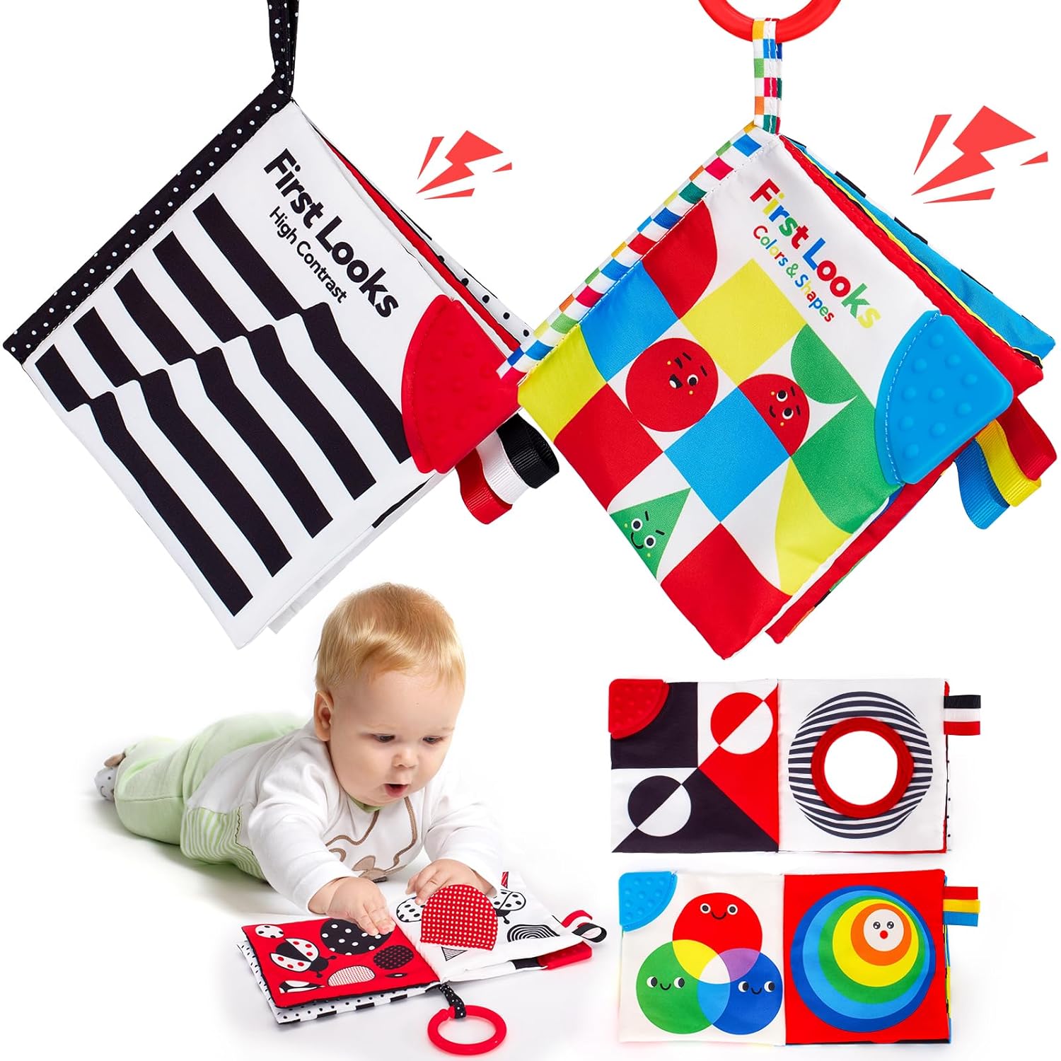 Känselbok - Hög Kontrast Babyleksak 6-12 Månader