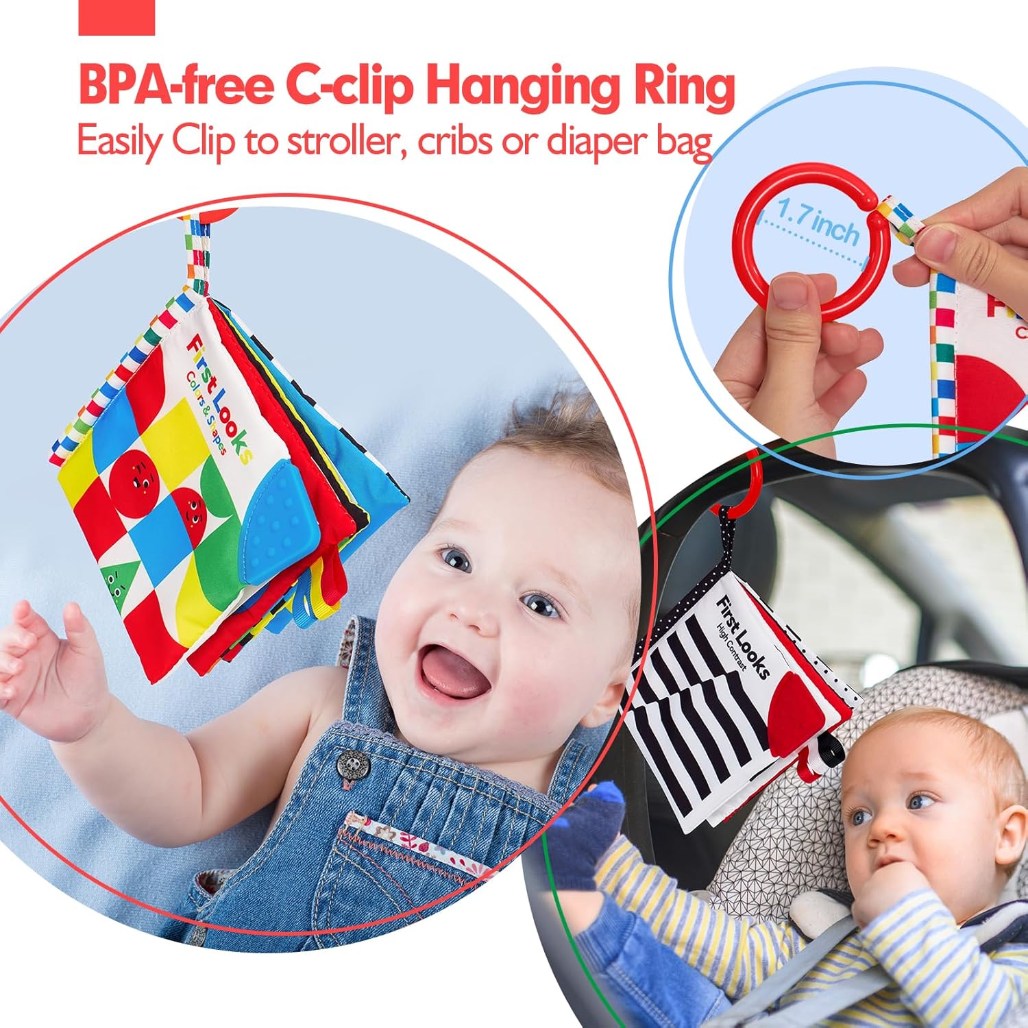 Känselbok - Hög Kontrast Babyleksak 6-12 Månader