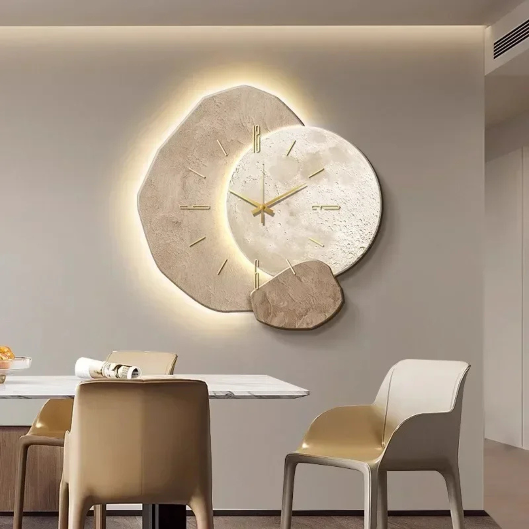 Trä Väggklocka med LED-lampa | Stilren & Praktisk Design