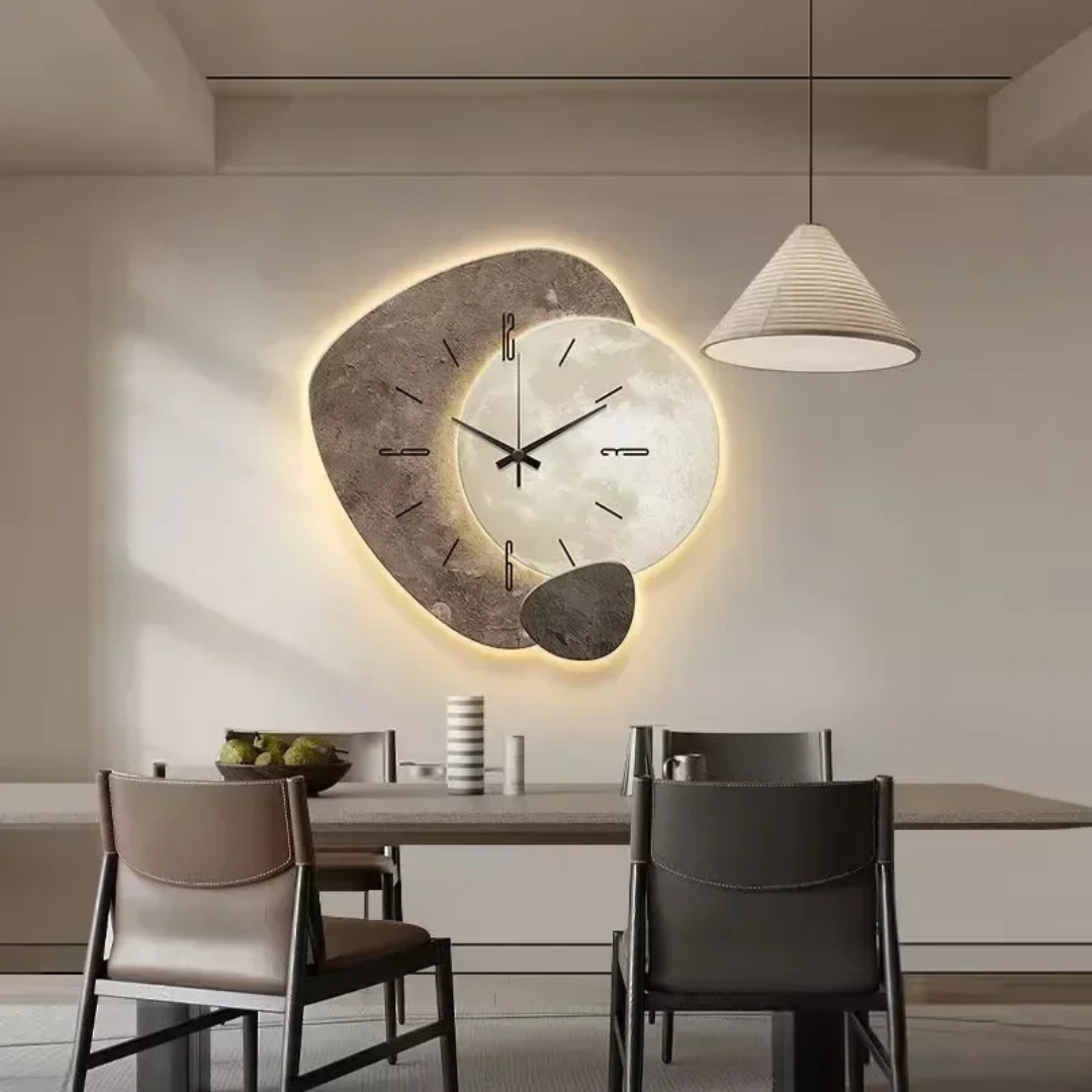 Trä Väggklocka med LED-lampa | Stilren & Praktisk Design