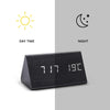Väckarklocka - Trälook LED Display - Röststyrning & Temperatur