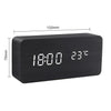Väckarklocka - Trälook LED Display - Röststyrning & Temperatur