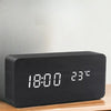 Väckarklocka - Trälook LED Display - Röststyrning & Temperatur