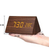 Väckarklocka - Trälook LED Display - Röststyrning & Temperatur