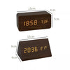 Väckarklocka - Trälook LED Display - Röststyrning & Temperatur