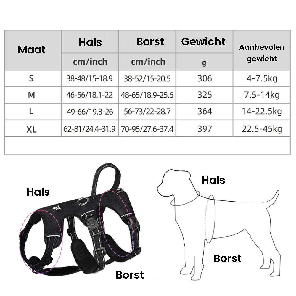 Reflekterande Anti-Dra Hundsele - GripGuard