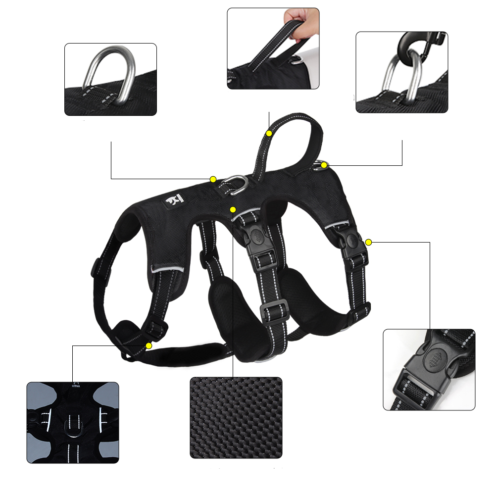 Reflekterande Anti-Dra Hundsele - GripGuard