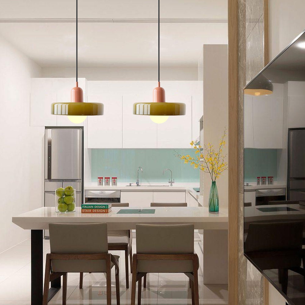 Färgglad Pendellampa i Bauhaus Stil - StiloGlas