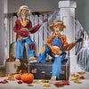 Hauntique Animerad Skelett Duo | Ljudaktiverad Halloween-dekoration med musik och ljus