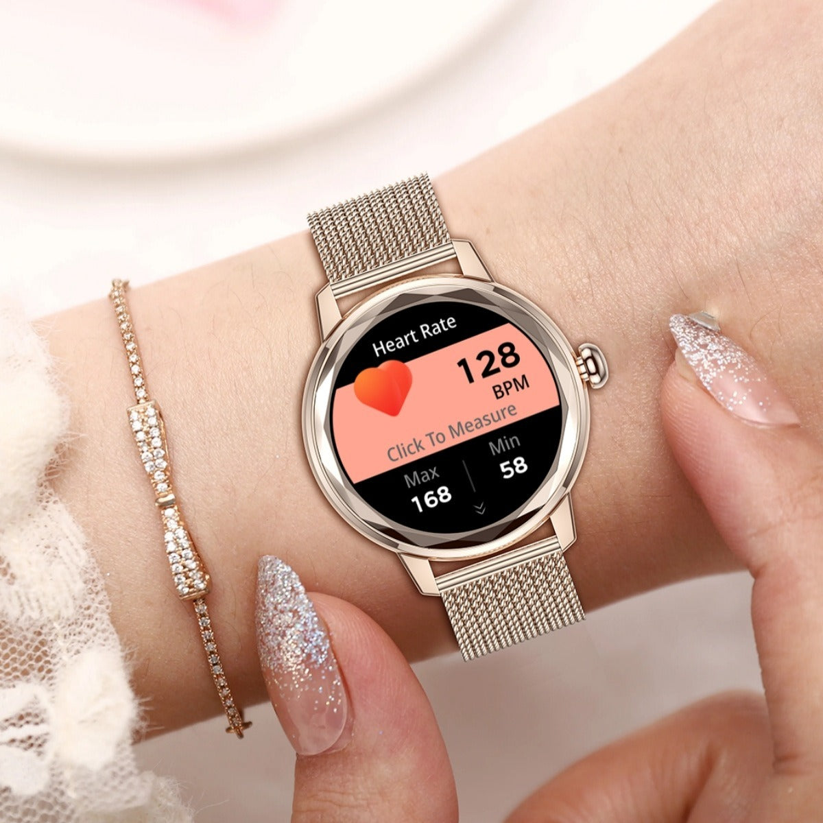 Luxe Galaxy Smartwatch för Kvinnor - Stilfull Funktionalitet