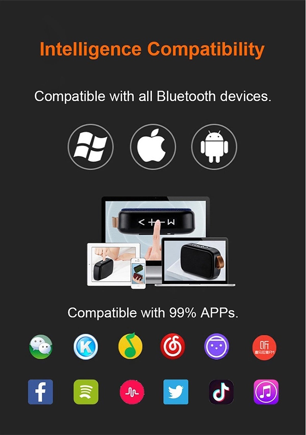 Portabel Bluetooth-högtalare - 3D Stereo Musikspelare med HiFi-ljud
