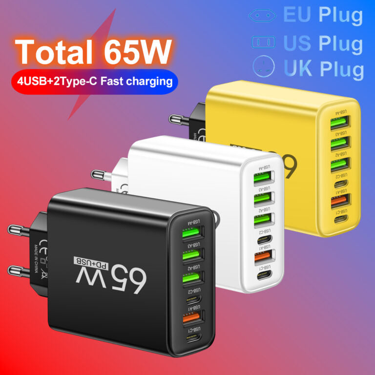 PowerHub 65W Multi-laddare – Effektiv och snabb för flera enheter
