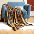 Jelte | Gestrickte Boho-Decke mit Fransen