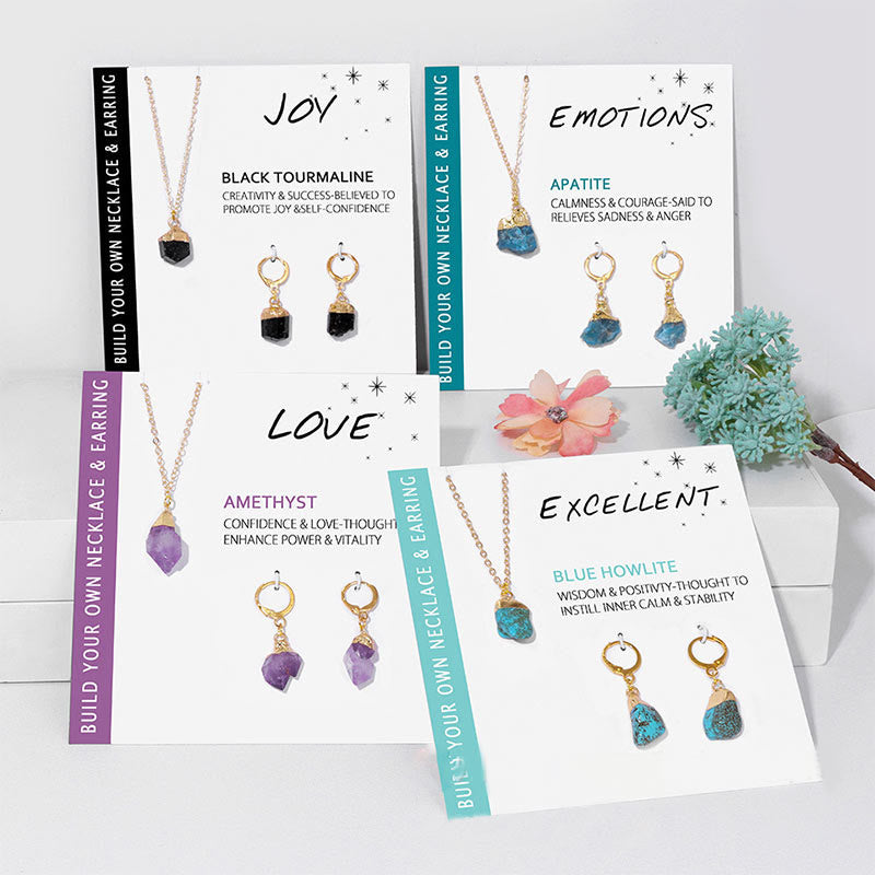 Kristall Smyckeset Halsband och Örhängen - Elara